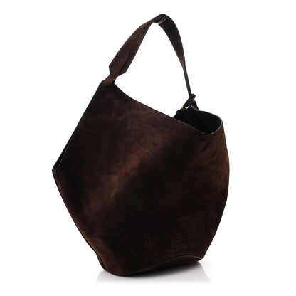 Khaite Suede Calfskin Medium Lotus Tote Coffee 4 of 11