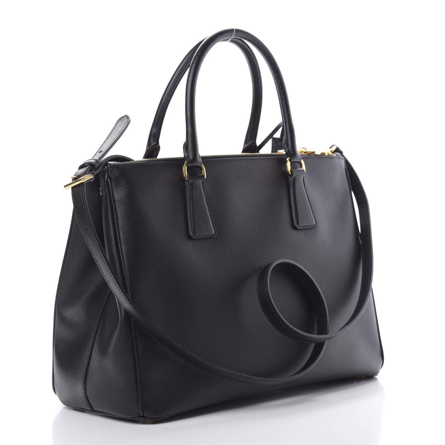 Prada Saffiano Medium Galleria Double Zip Tote Black 3 of 13