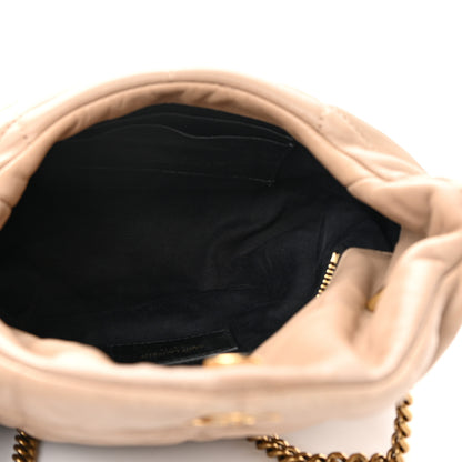 Saint Laurent Lambskin Quilted Toy Loulou Puffer Monogram Chain Satchel Dark Beige 4 of 20