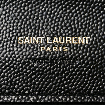 Saint Laurent Grain De Poudre Textured Mixed Matelasse Triquilt Monogram Clutch Black 6 of 10