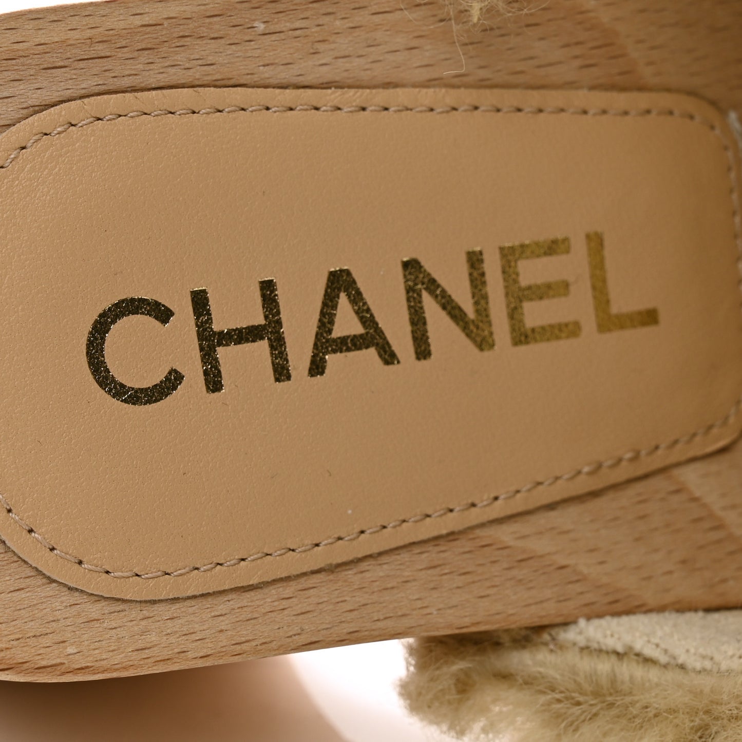 Shearling Lambskin Clogs 36 Beige