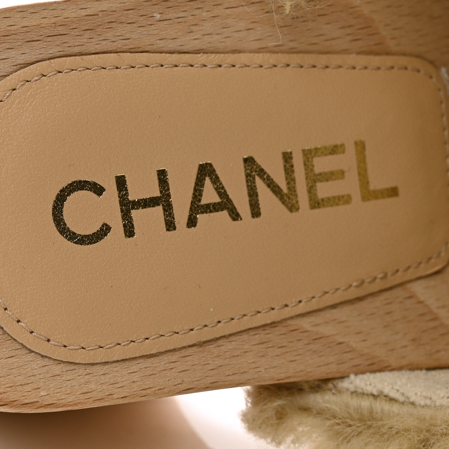 Chanel Shearling Lambskin Clogs 36 Beige 6 of 9