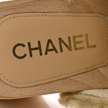 Chanel Shearling Lambskin Clogs 36 Beige 6 of 9