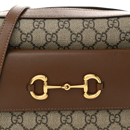 Gucci GG Supreme Monogram Small Horsebit 1955 Shoulder Bag Beige Brown Sugar 8 of 14