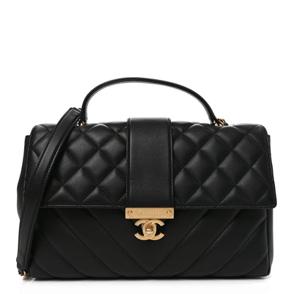 Chanel Calfskin Quilted Chevron In The City Bag Black 1 of 10