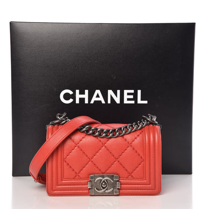 Chanel Calfskin Double Stitch Small Boy Flap Red 12 of 12