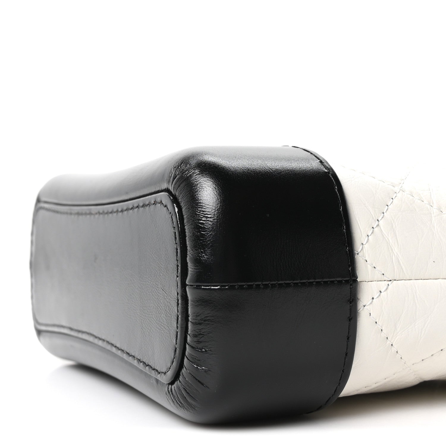 Chanel Aged Calfskin Quilted Small Gabrielle Hobo Black White 10 of 10