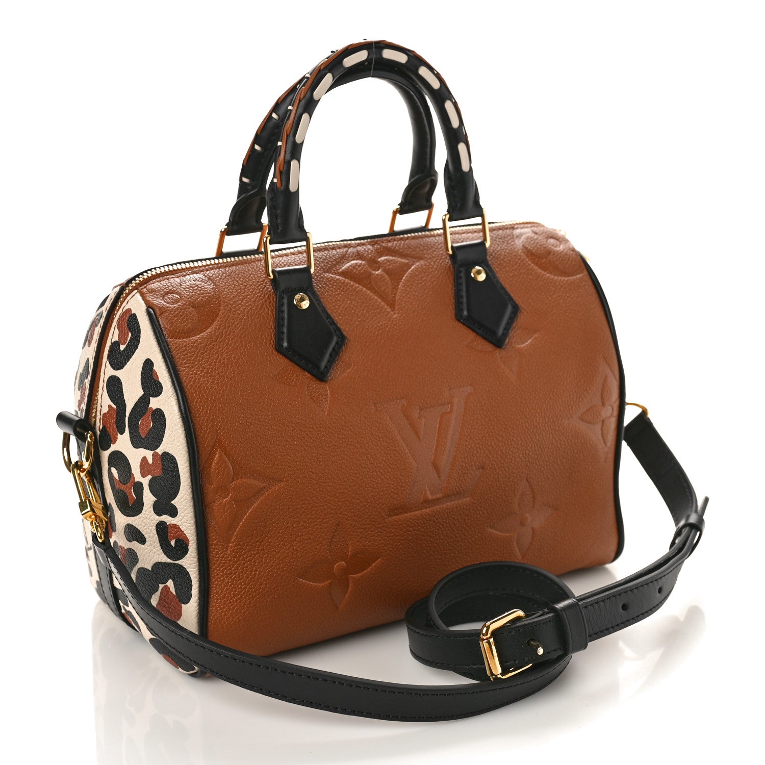 Louis Vuitton Empreinte Monogram Giant Wild At Heart Speedy Bandouliere 25 Caramel 3 of 8
