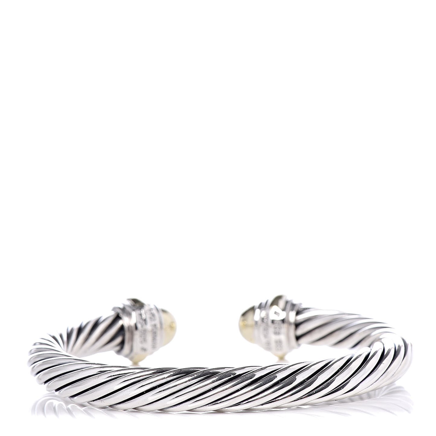 Sterling Silver 14K Yellow Gold 7mm Cable Classics Bracelet