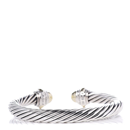 David Yurman Sterling Silver 14K Yellow Gold 7mm Cable Classics Bracelet 3 of 5