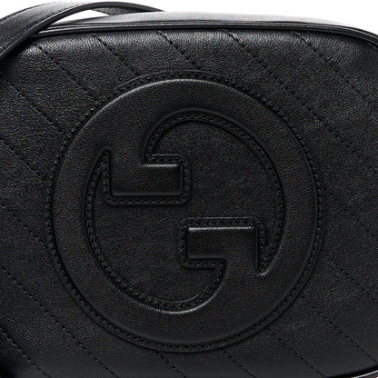 Gucci Sakai Be Green Calfskin Diagonal Stitched Small Blondie Shoulder Bag Black 8 of 10