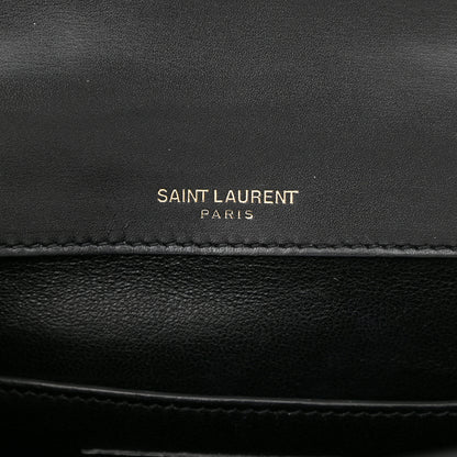 Saint Laurent Smooth Calfskin Monogram Medium Sulpice Shoulder Bag Black 6 of 13