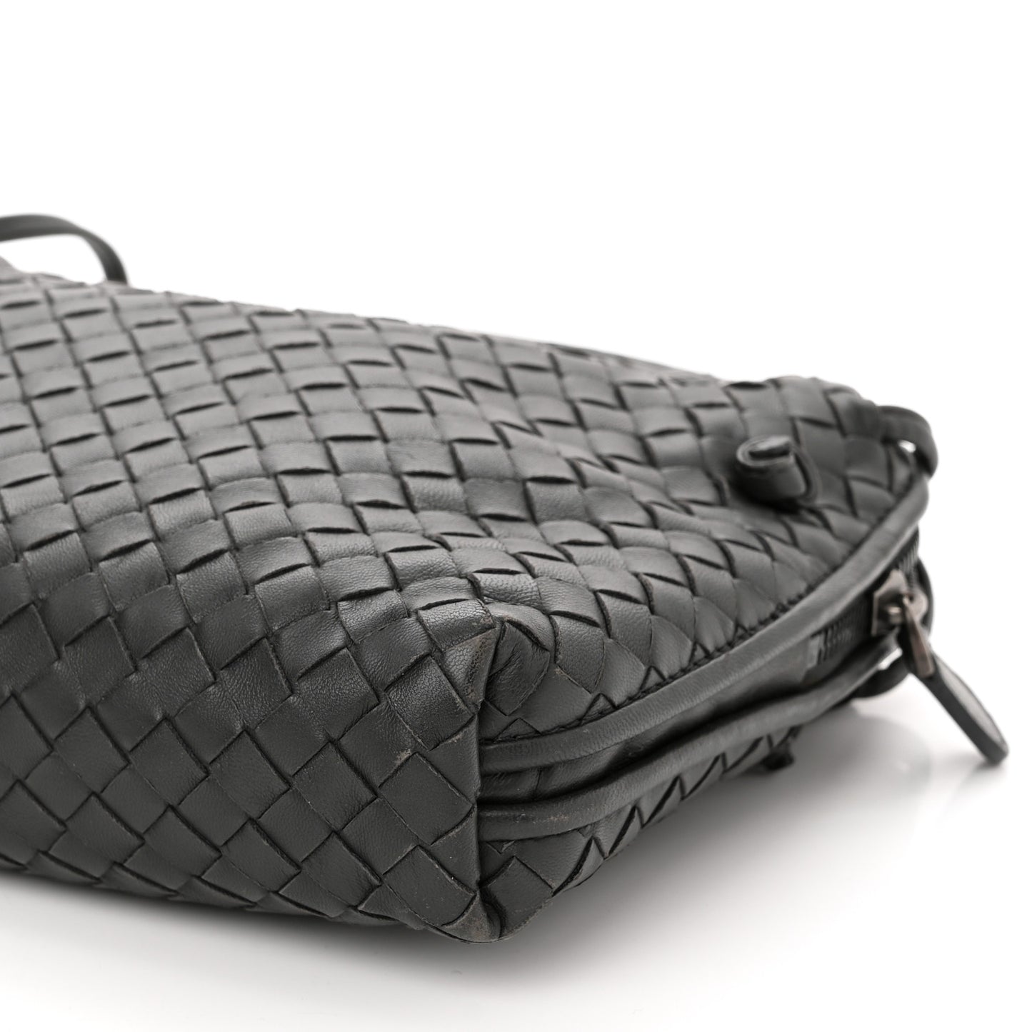 Nappa Intrecciato Pillow Crossbody Messenger Light Grey