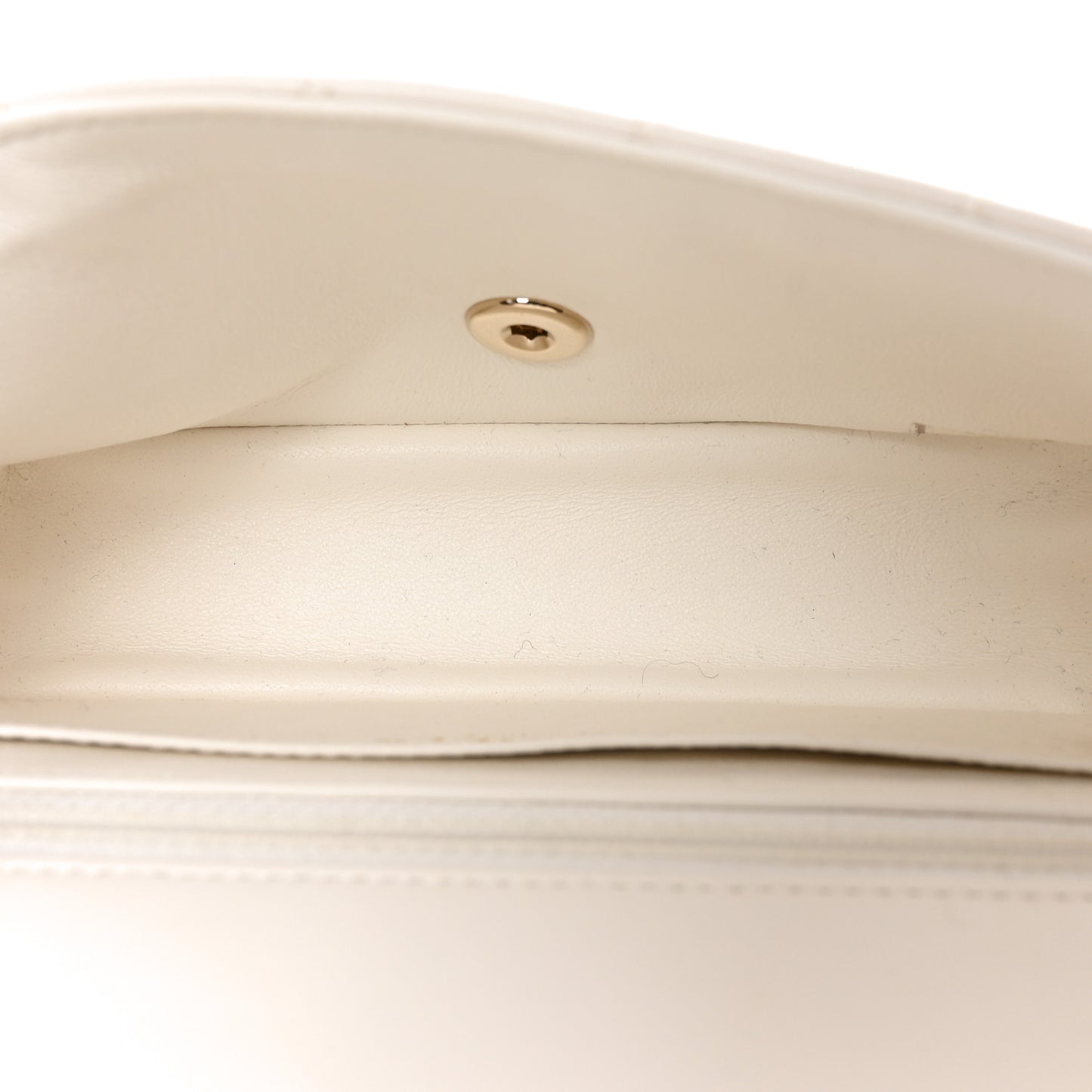 Lambskin Quilted Mini Rectangular Flap White