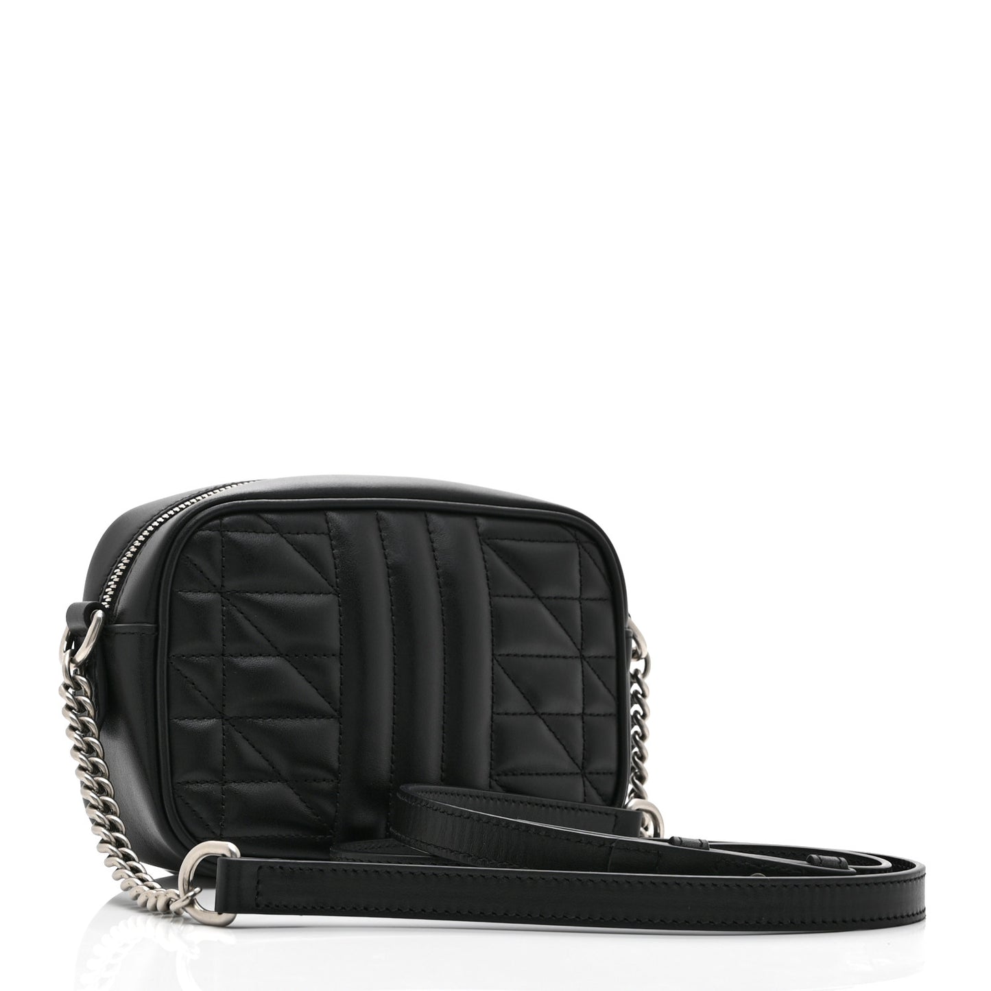 Calfskin Matelasse Aria Mini GG Marmont Chain Shoulder Bag Black