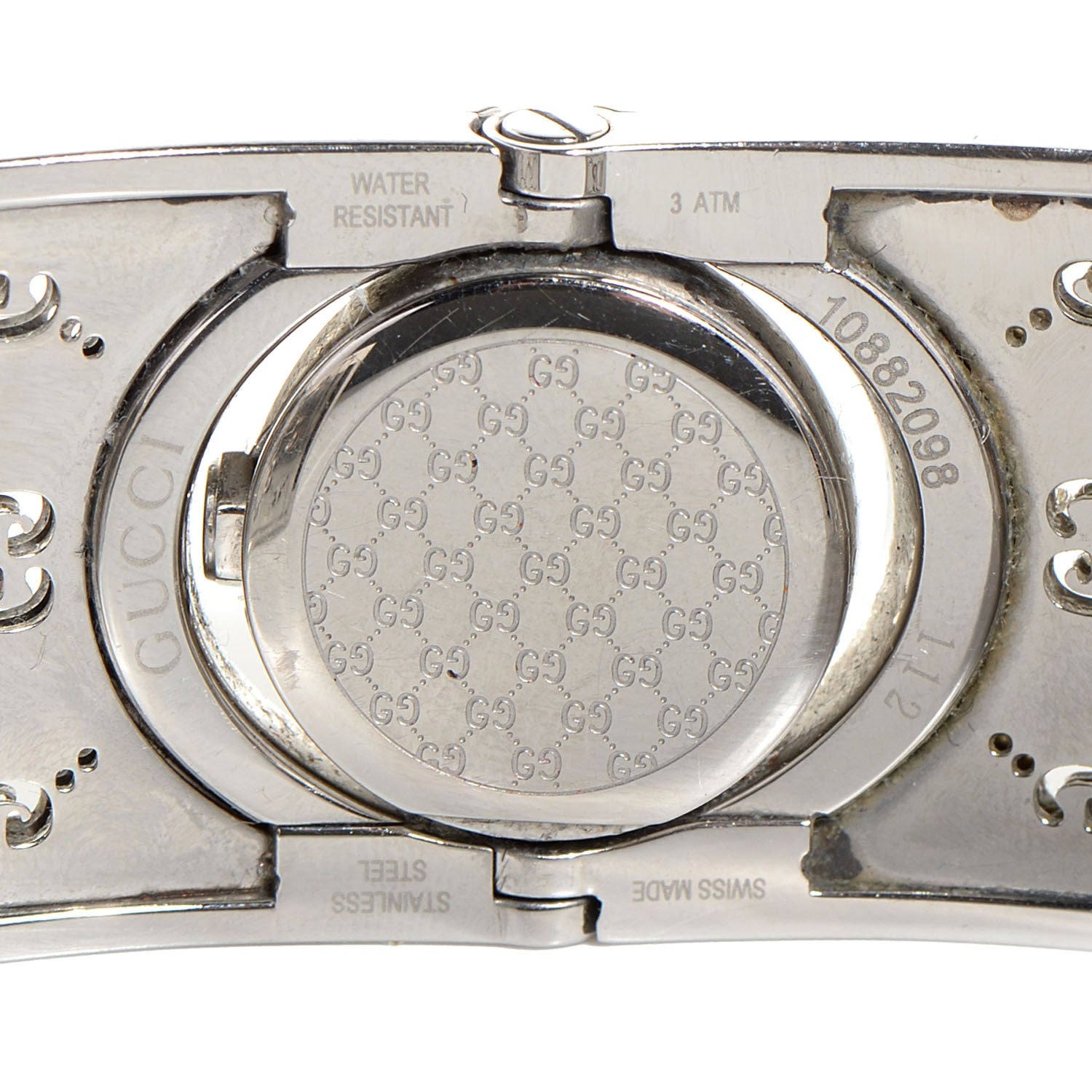 Gucci Stainless Steel Diamond Bezel 23mm Twirl Quartz Watch Brown 4 of 5