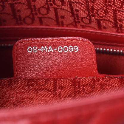 Christian Dior Lambskin Cannage Large Lady Dior Red 7 of 14
