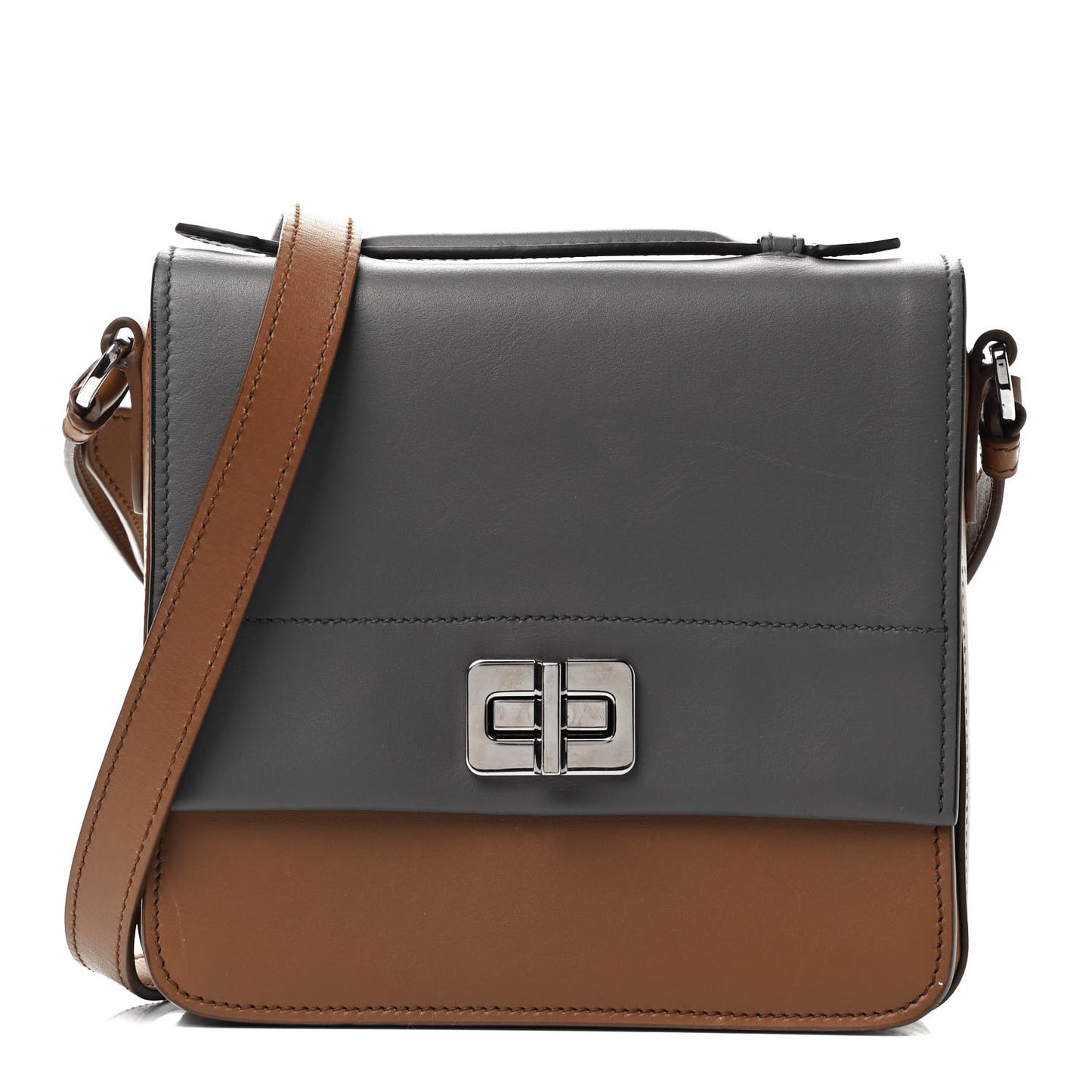 City Calf Bi-Color Crossbody Bag Cannella Marmo