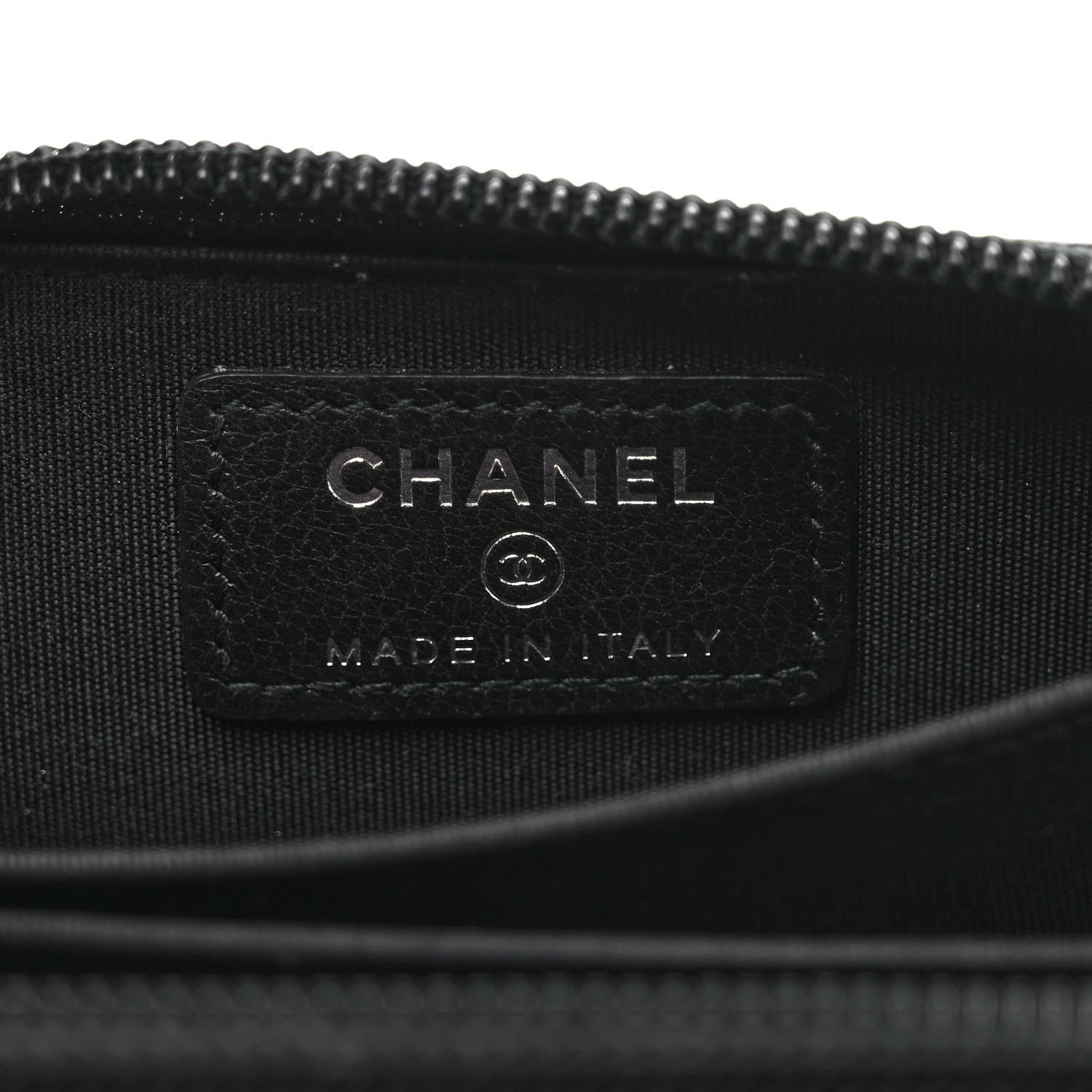 Chanel Caviar Quilted Boy Zip Around Coin Purse Wallet Black 6 of 11