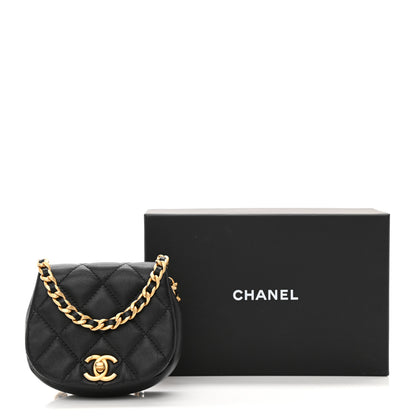 Chanel Calfskin Quilted Mini Coco Mail Clutch with Chain Black 12 of 12