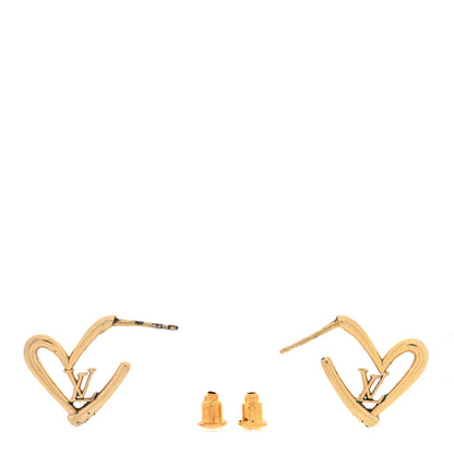 Louis Vuitton Fall In Love Heart Earrings PM Gold 3 of 5
