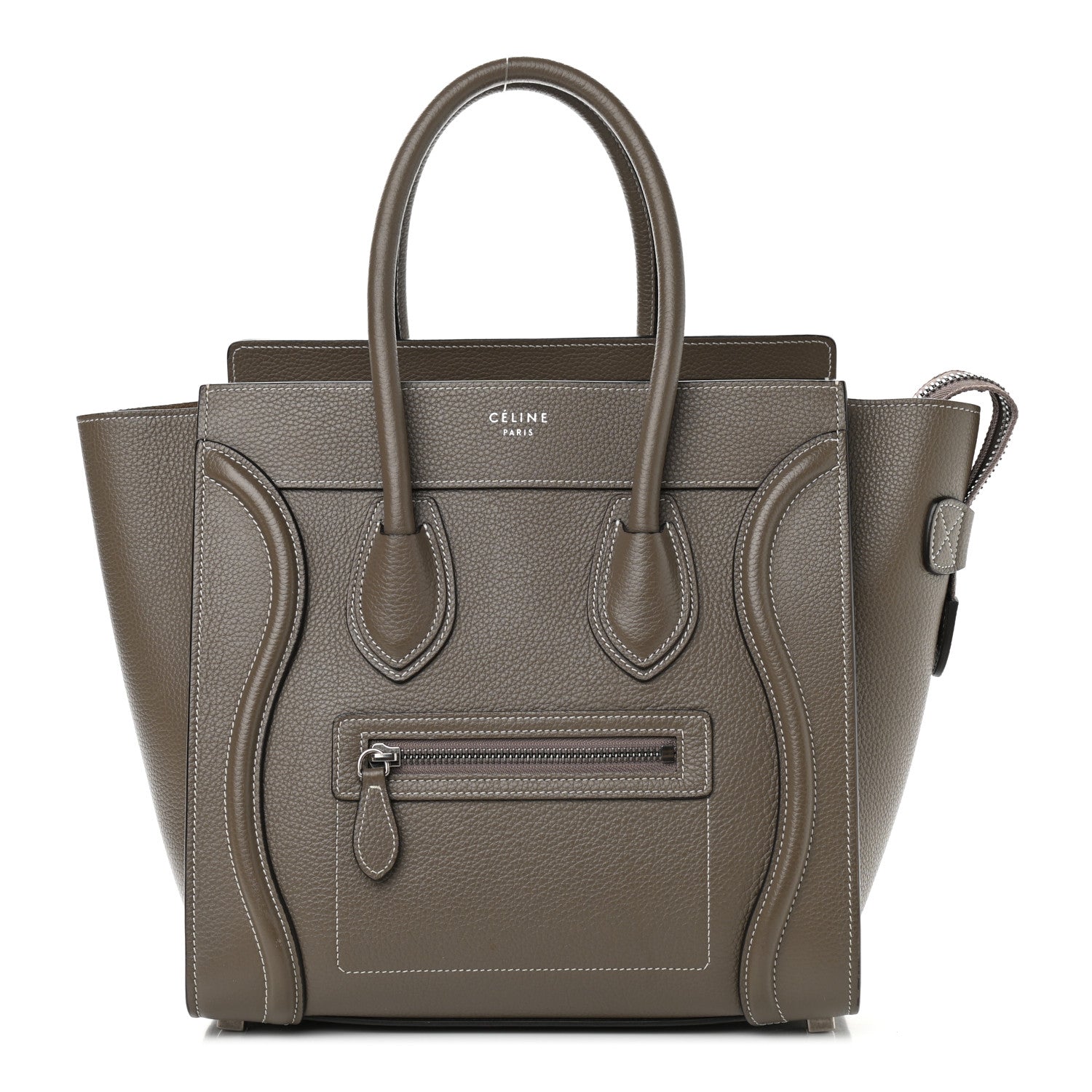 Celine Drummed Calfskin Micro Luggage Souris 1 of 12