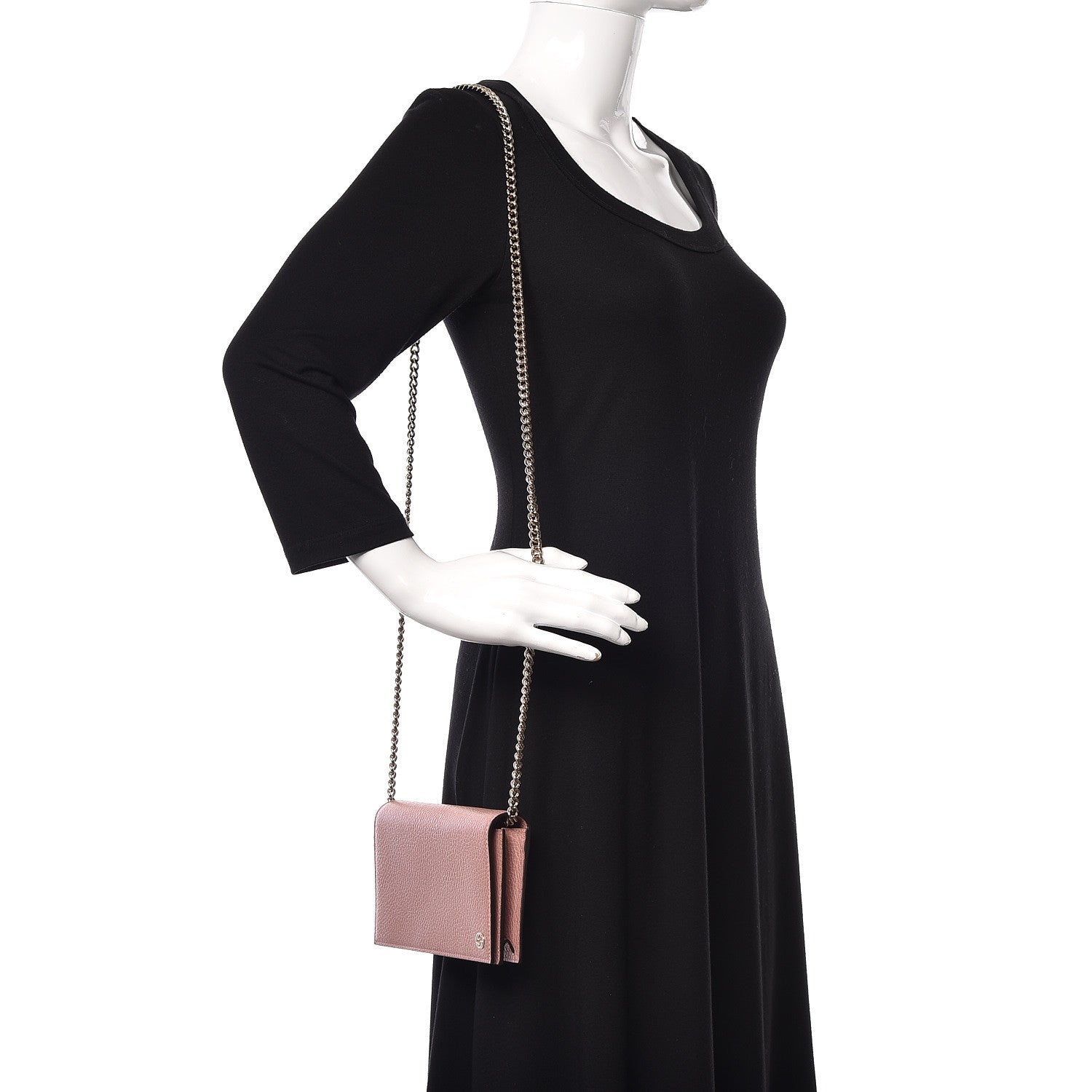 Gucci Dollar Calfskin Medium Betty Chain Wallet Soft Pink 2 of 11