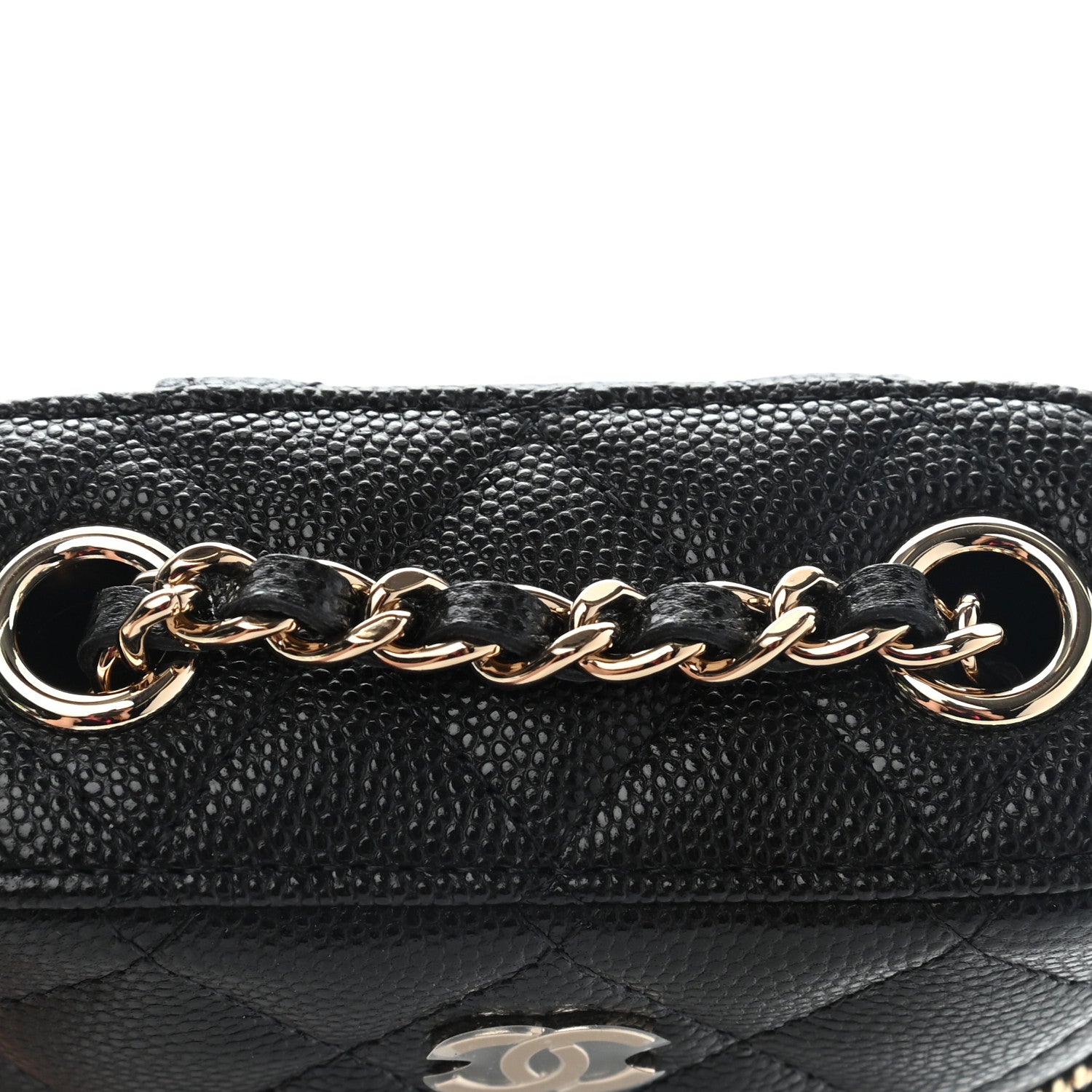 Chanel Caviar Quilted Phone Holder With Chain Black 9 of 9
