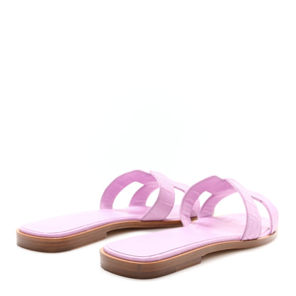 Hermes Matte Crocodile Oran Sandals 37 5 of 10