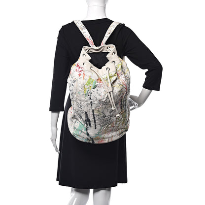 Alexander Wang Canvas Painted Walker Doodle Print Bucket Backpack Multicolor 2 of 13