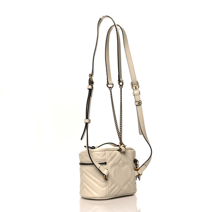 Gucci Calfskin Matelasse Mini GG Marmont Round Backpack White 3 of 10