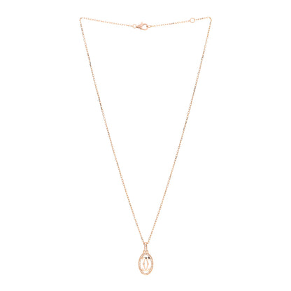 Cartier 18K Pink Gold Diamond Logo Paved Pendant Necklace 3 of 4