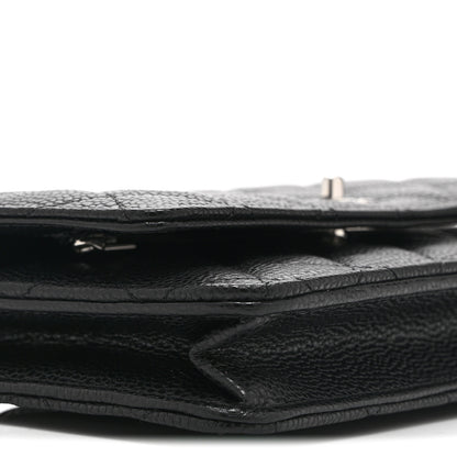 Chanel Caviar Quilted CC Turnlock Wallet On Chain WOC Black 10 of 12