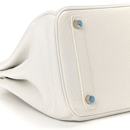 Hermes Taurillon Clemence Birkin 30 White 8 of 11
