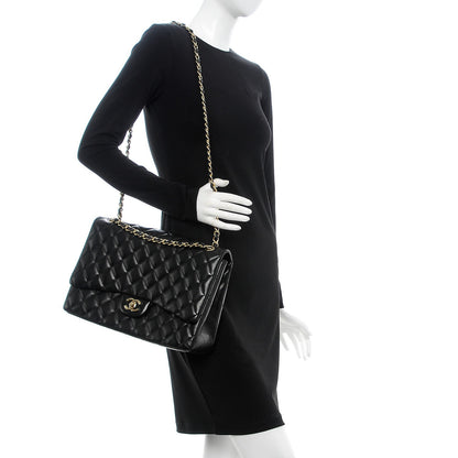 Chanel Lambskin Quilted Maxi Single Flap Black 2 of 9