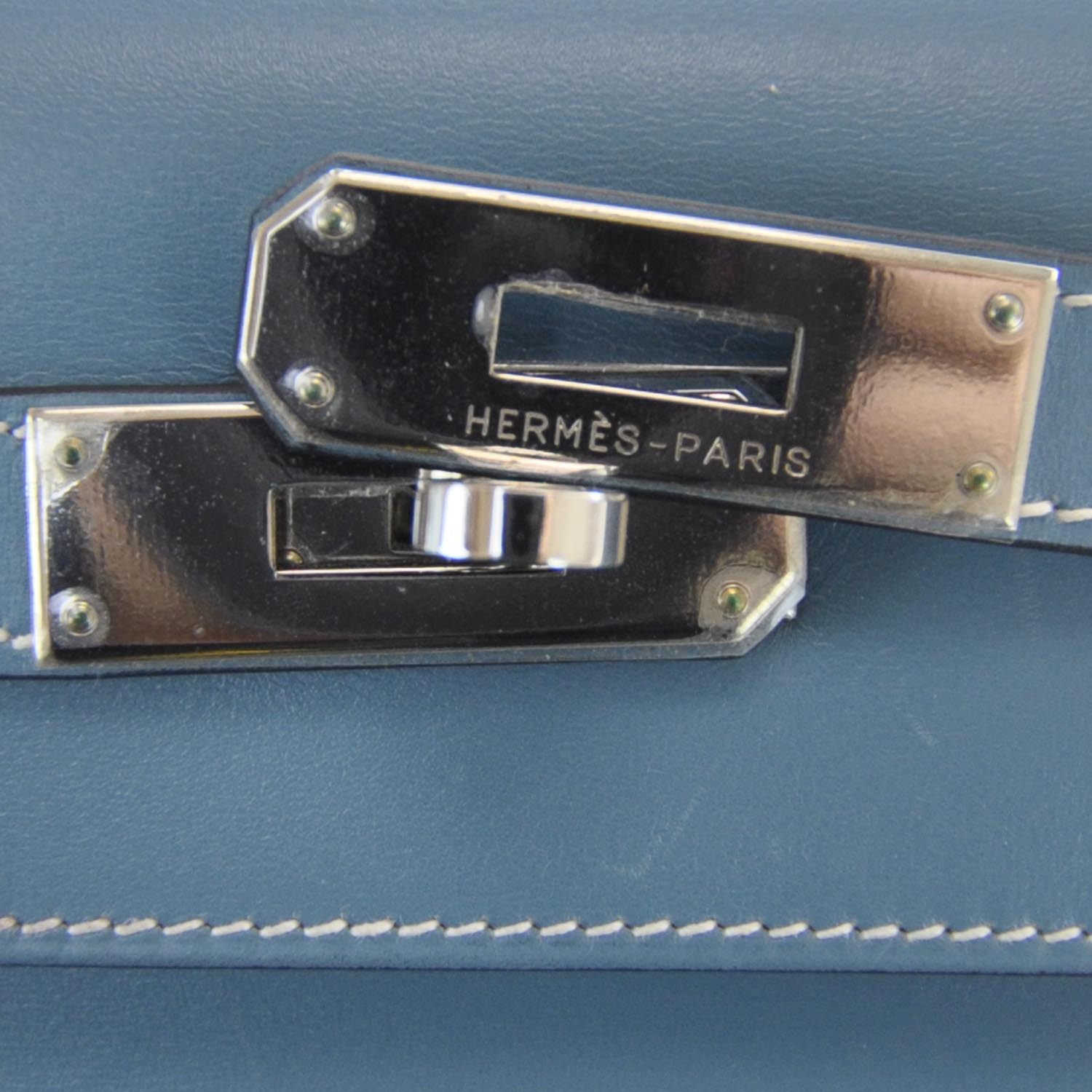 Hermes Box Kelly 32 Blue Jean 5 of 9