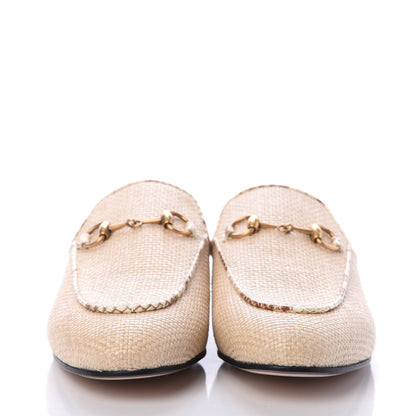 Gucci Straw Elaphe Womens Princetown Slippers 37 Natural Cream Brown 2 of 7