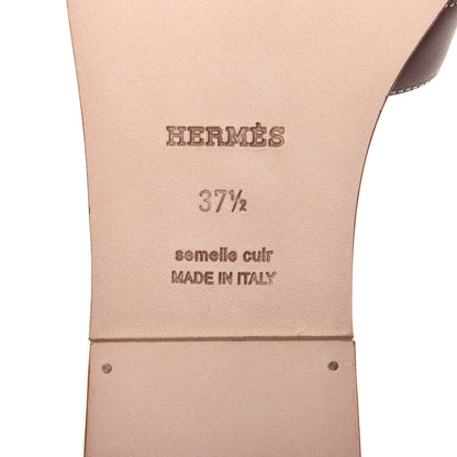 Hermes Box Calfskin Oran Sandals 37.5 Gold 9 of 11