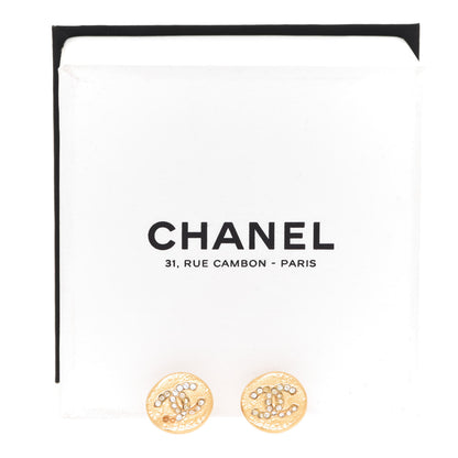Chanel Crystal CC Round Earrings Gold 5 of 5