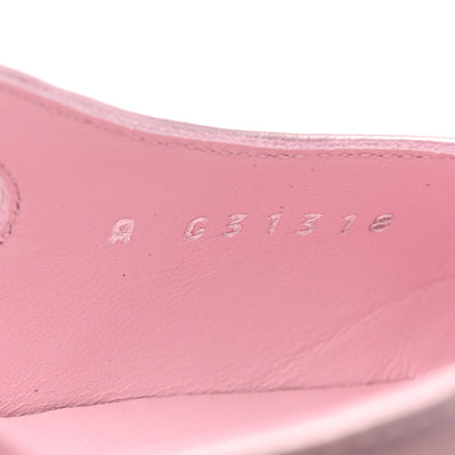 Chanel Laminated Lambskin Patent Cap Toe CC Slingback Pumps 37 Light Pink Black 8 of 10