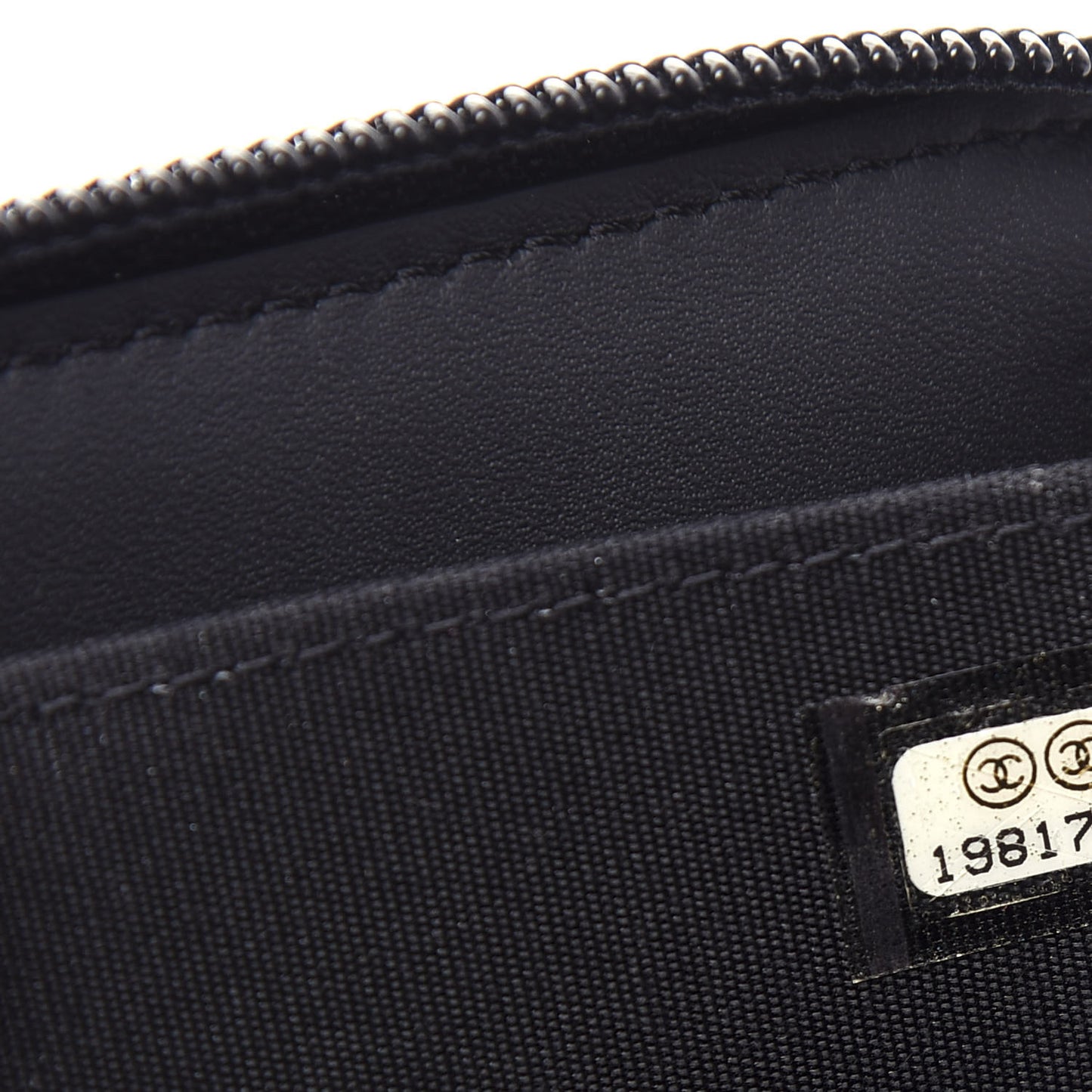 Caviar Quilted Small Boy Zip Around Wallet Black
