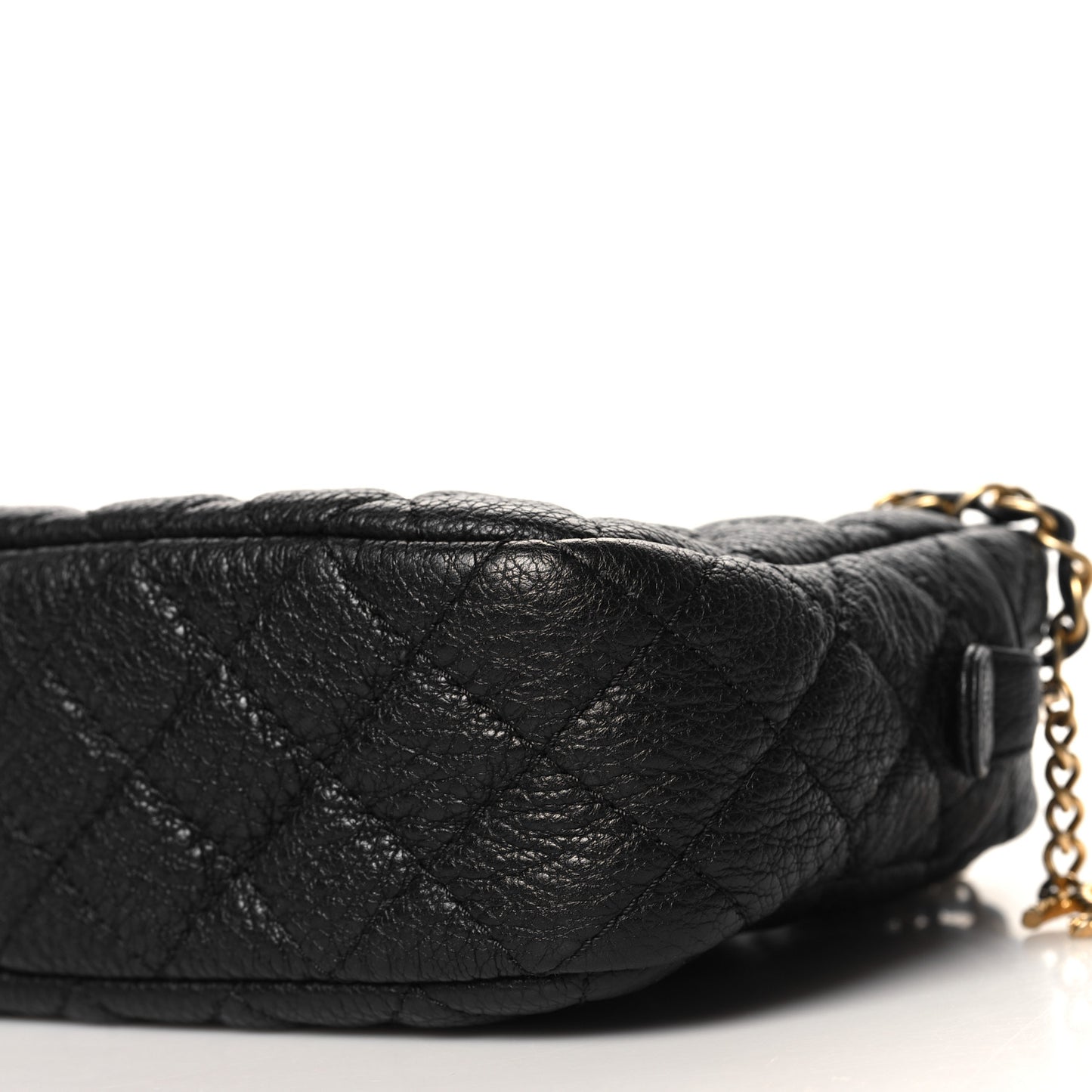 Calfskin Quilted Medium Camera Case Black