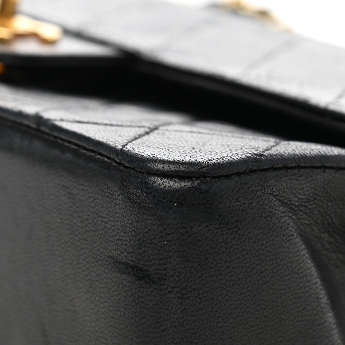 Lambskin Quilted Medium Double Flap Black