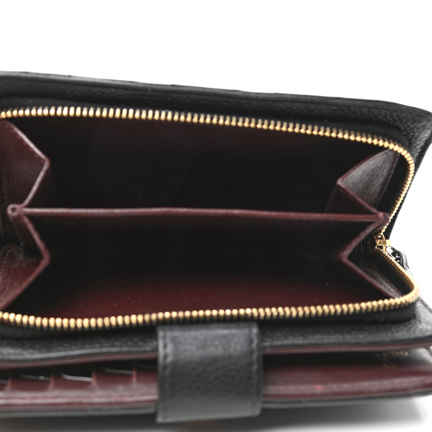 Caviar Quilted Zipped Pocket Wallet Black