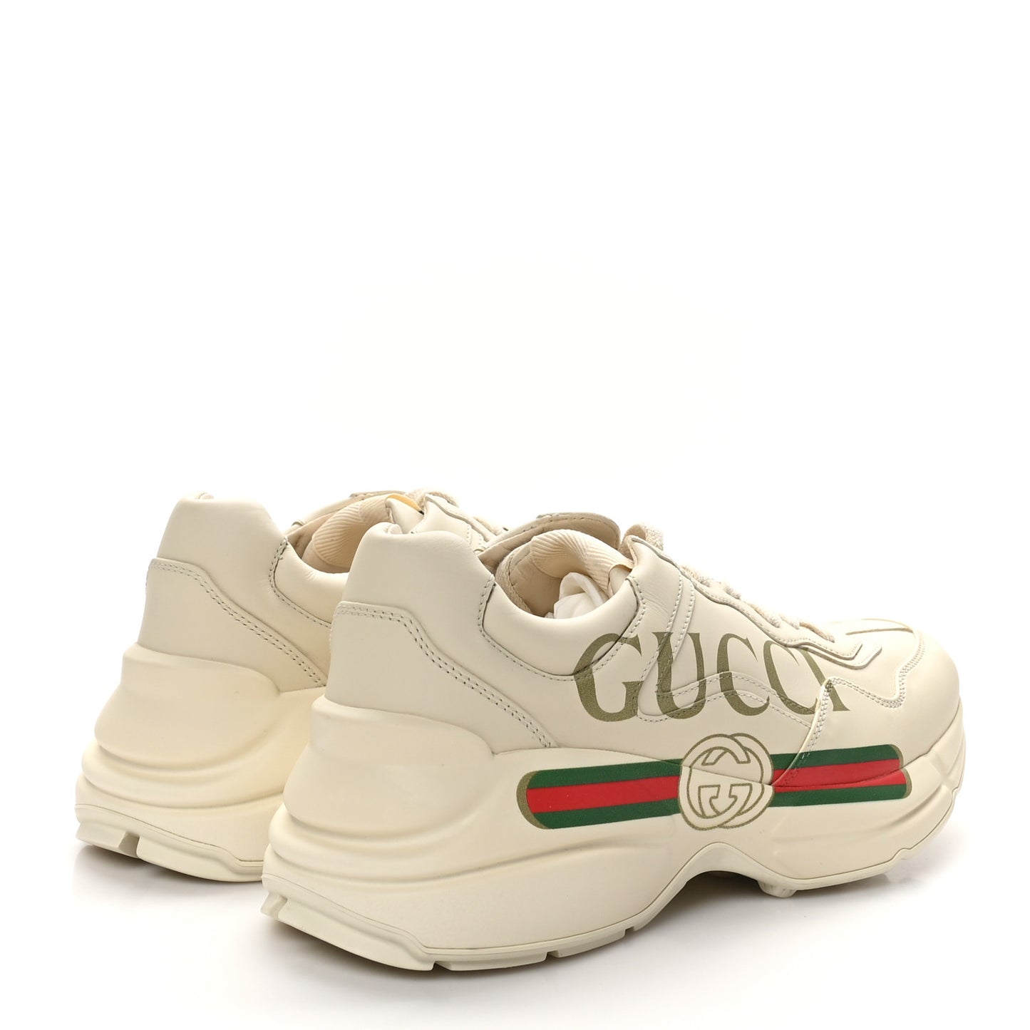 Calfskin Logo Womens Rhyton Sneakers 38.5 Ivory