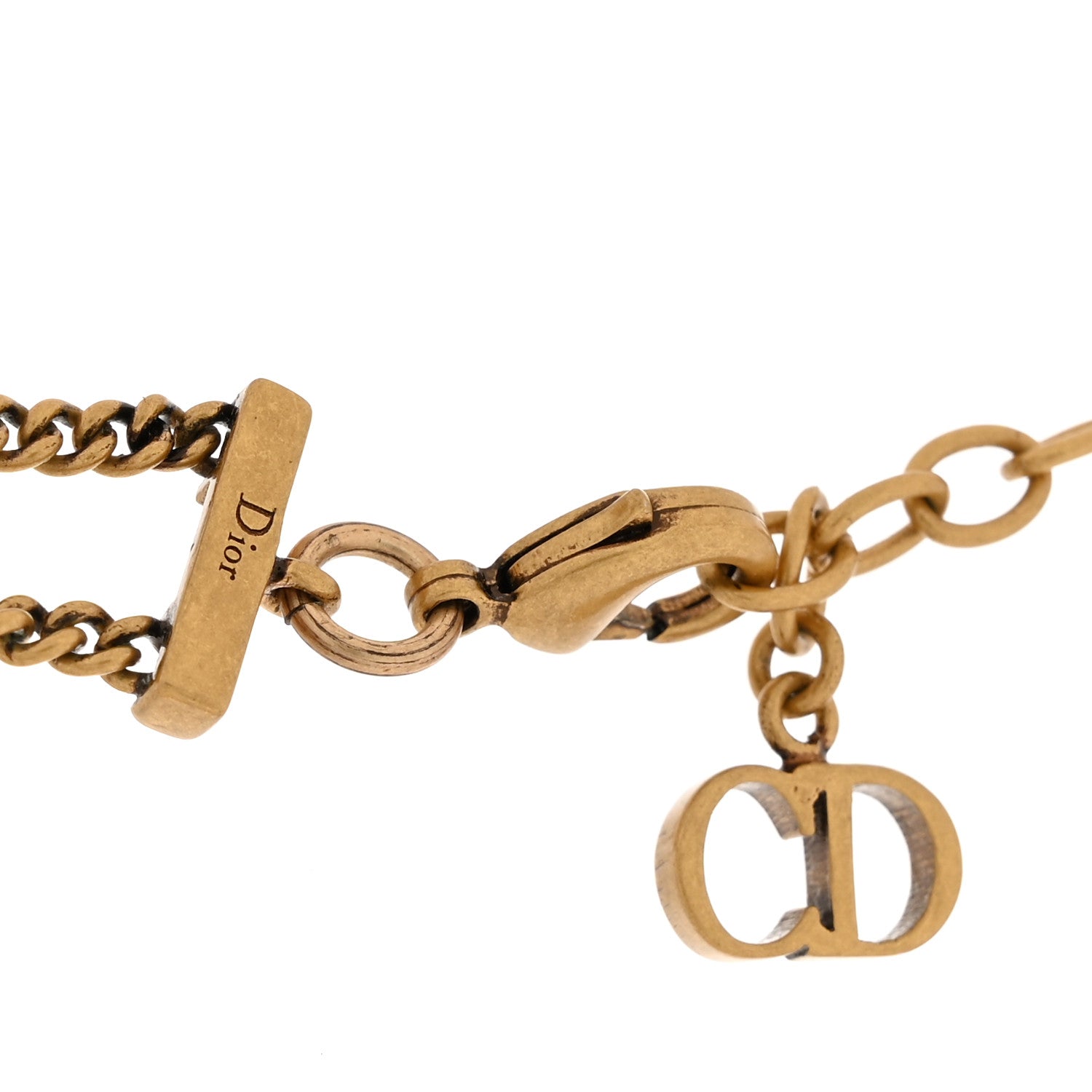 Christian Dior Metal J'Adior Choker Necklace Aged Gold 3 of 4