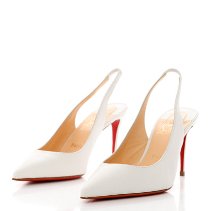 Christian Louboutin Calfskin Kate Slingback 85 Pumps 36.5 White 3 of 12