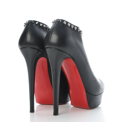 Christian Louboutin Calfskin Studded Miss Fast Plato 140 Platform Booties 39 Black 4 of 23