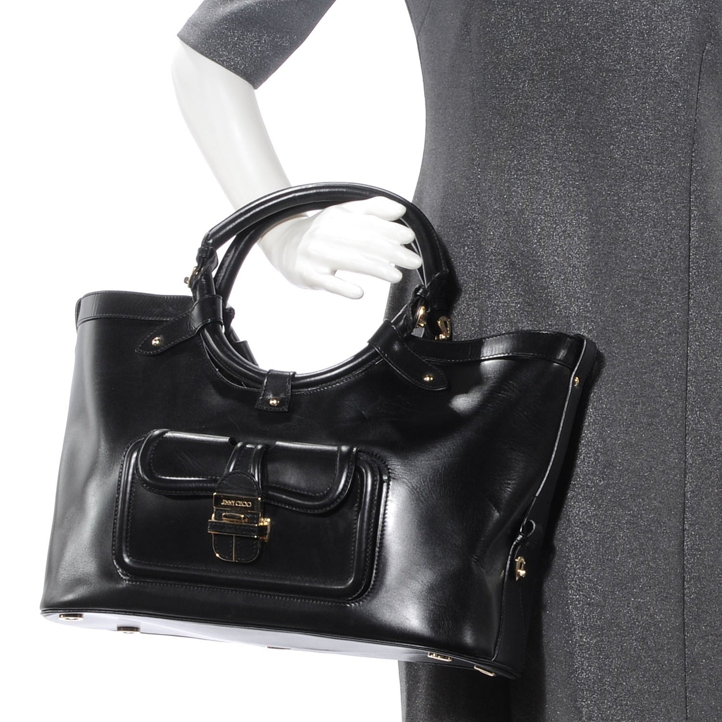 Leather Tahula Tote Black