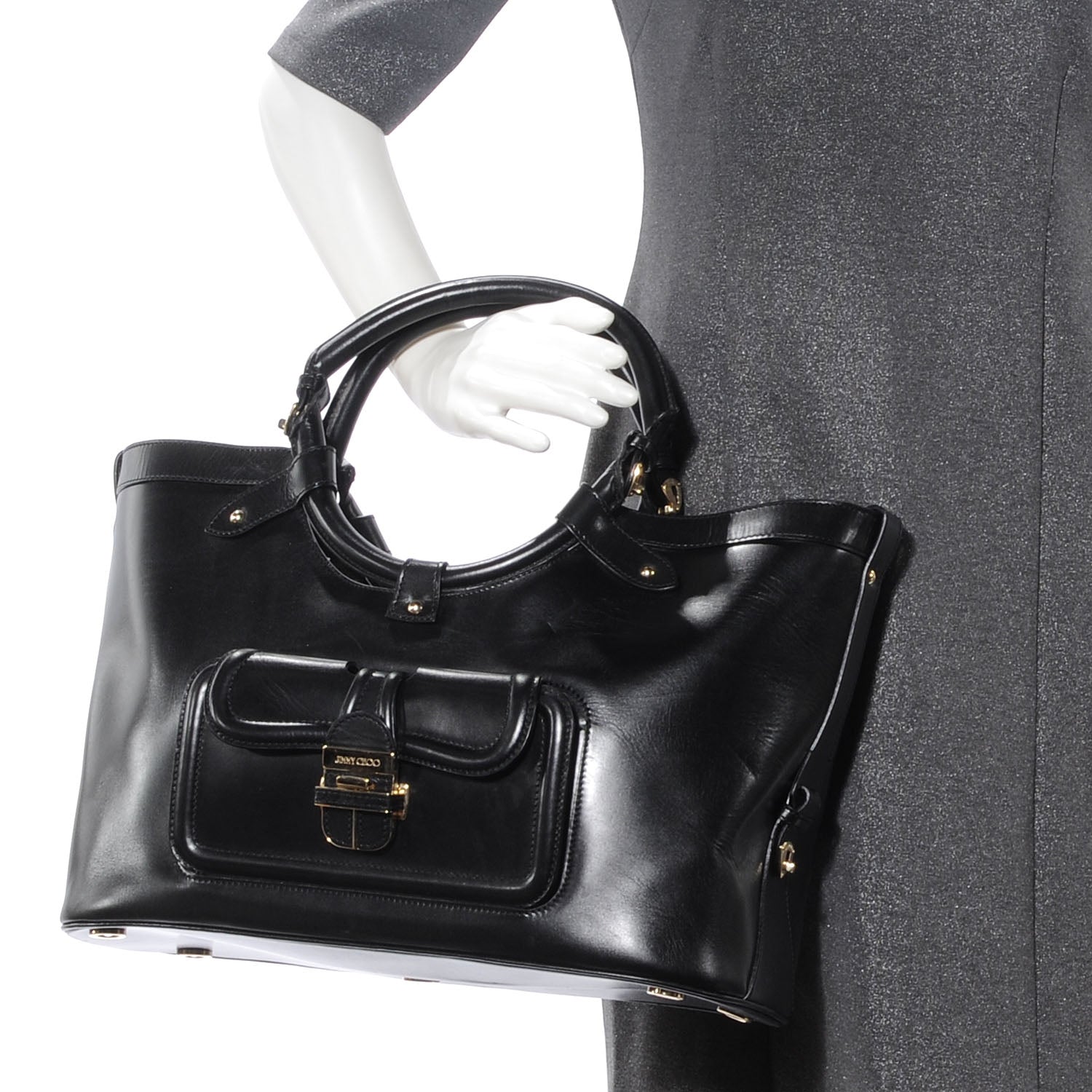 Jimmy Choo Leather Tahula Tote Black 2 of 6